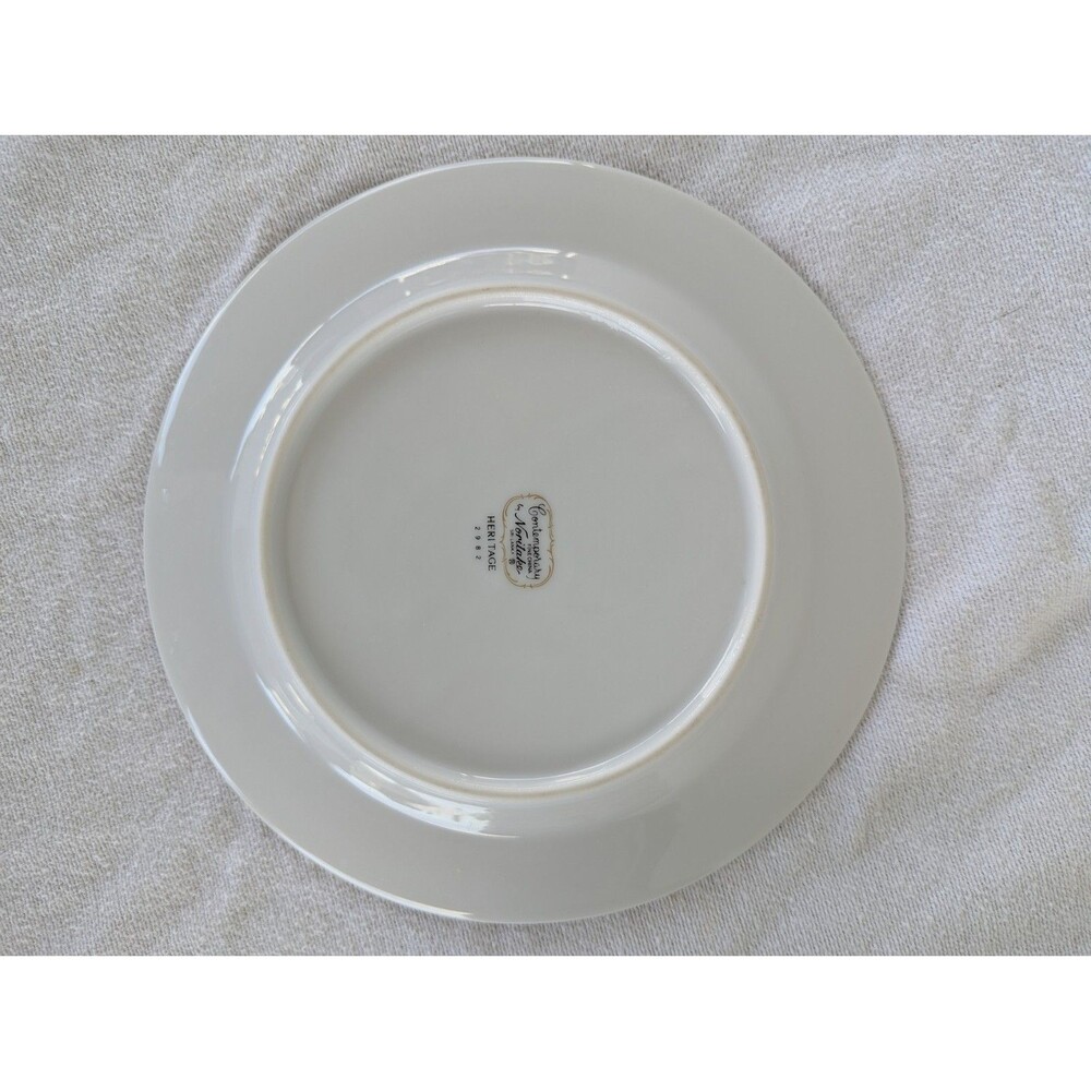 Set Of 8 Noritake #2982 Heritage White & Gold Salad Plates Contemporary 8 1/8” - Picture 4 of 5